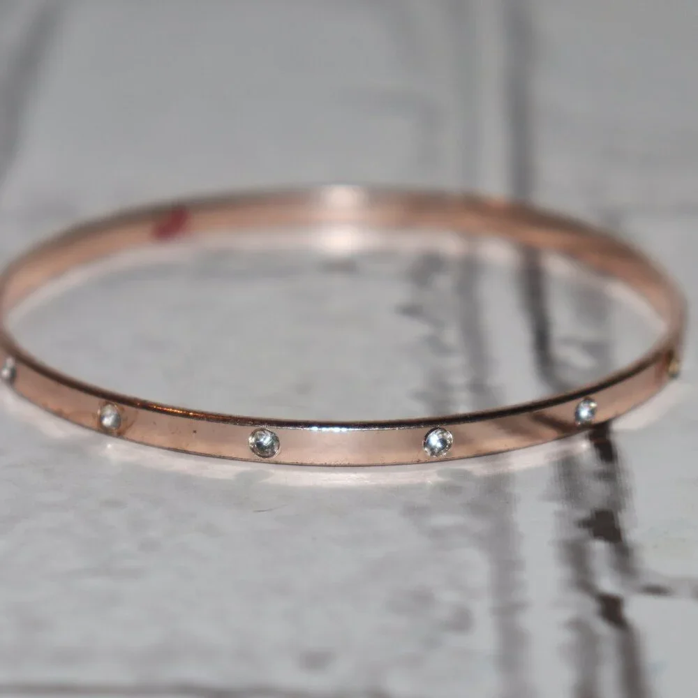 Beautiful sparkling rose gold and CZ bangle bracelet 7